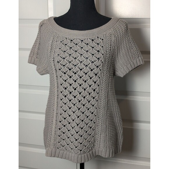 LOFT Sweaters - Ann Taylor LOFT Cable Knit Sweater Size S Beige Sleeveless Boho